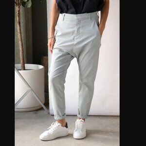 Nili Lotan Paris Pants in Steel Blue Drop Crotch Baggy Trousers 6
